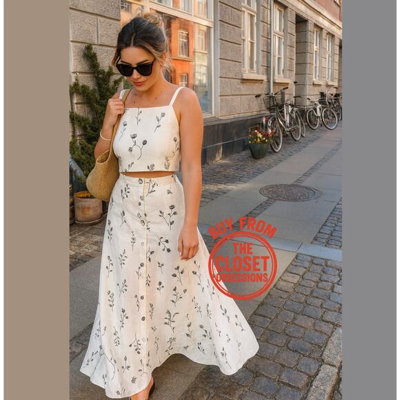 ZARA BLOGGER FAVE!!! Co-Ord Set Tied Crop Top + Maxi Skirt NWT - Picture 6 of 16